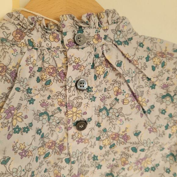 Claudine Gray High Neck Frill Blouse - Picture 5 of 6